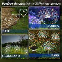 Luz Solar De Fuegos Artificiales LED Exterior Impermeable Con 8 Modos De Iluminación Decoración Festiva De Estrella DIY Luz Fairy Para Jardín - details 6
