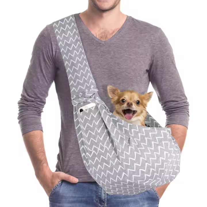 Con 2 bolsillos para Perros, portabebés para caminar en el Metro (Gris Claro) - 1