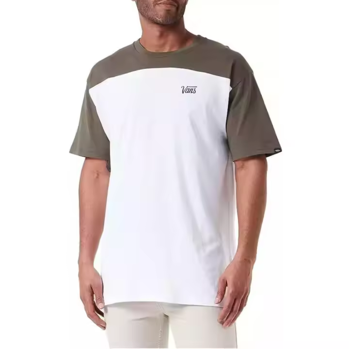 Camiseta Vans Script Crew Block Ss Blanco Verde Grape T Shirt Vn0007G5Qjs1 - 1