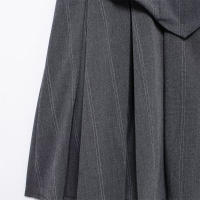 Vestido De Estilo Chaleco Para Mujer UNIZERA Con Rayas Amplias Planchadas Y Botones Solos Vestido Plisado Para Otoño - details 8
