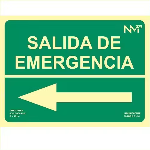CABLEPELADO Señal Salida De Emergencia Izquierda PVC 21x 29.7cm Verde - 1
