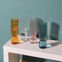 Vaso De Cristal Transparente Con Rayas Para Flores Y Planta Pot De Cultivo En Agua Decoración De Mesa Para Bodas Y Fiestas - details 8