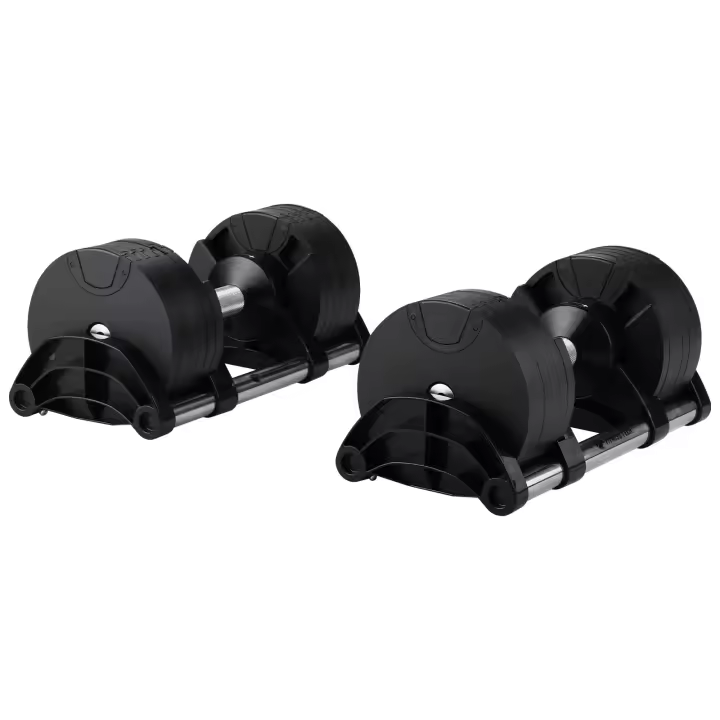 Mancuerna Ajustable Fitness Tech 20kg Negro - Diseño Duradero y Espacio-Eficiente - 1