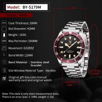 Reloj Mecánico Automático Para Hombre Benyar BB58 Resistente Al Agua Luminoso De Moda Reloj De Pulsera De Lujo Con Numeración Romana Y Seguro Plegable - details 9