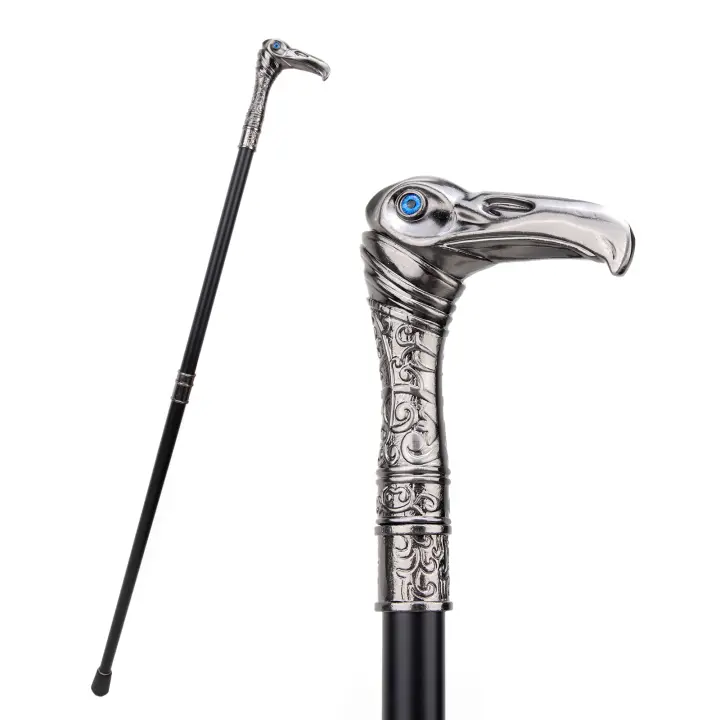 Bastón De Luxo Con Cabeza De Águila Decorativo Y Elegante Moda Cane Cosplay Aleación Vintage 93cm Puntas De Goma Material De Eje De Acero - 1