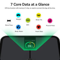 Báscula De Baño Digital Inteligente Analizador De Cuerpo Con Medición De Grasa Y BMI Escala De Peso Para Humanos Con Pantalla LCD Resistente Al Glass - details 5
