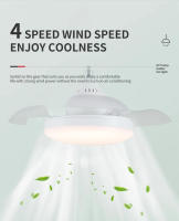 Ventilador De Techo LED IRALAN Con Plumas Retráctiles Y Control Remoto Luz Invisible Para Dormitorio Estilo Moderno Y Sencillo - details 4