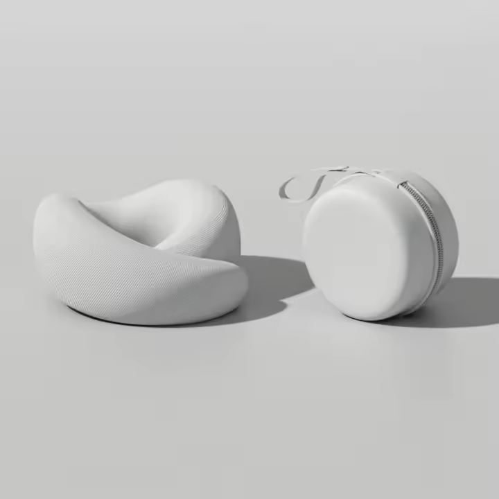 Almohada De Viaje Para El Cuello En Forma De U De Espuma De Memoria Ajustable Y Portátil Soporte De Cuello Suave Para Descanso Del Mediodía Y Sueño - 1