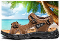 Sandalias Clásicas Para Hombre Verano Cuero Genuino Ligero Casual Moda Talla 38-46 Sandalias De Exterior Con Cierre De Correa Y Hebilla - details 3