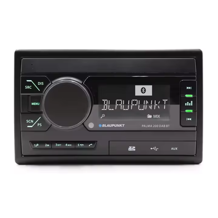 BLAUPUNKT PALMA 200 DAB BT Autorradio de 2-DIN de fácil manejo con DAB+, Bluetooth, sistema manos libres, USB, lector de tarjetas SD, entrada auxiliar, 160 vatios - 1