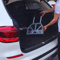 LUTODY - Carretilla transportadora de metal, Con 2 ruedas, Resistente, Ligero, Carro compacto para llevar mercancía, Mensajería, Tranportar bultos, Cajas, Compras - details 3