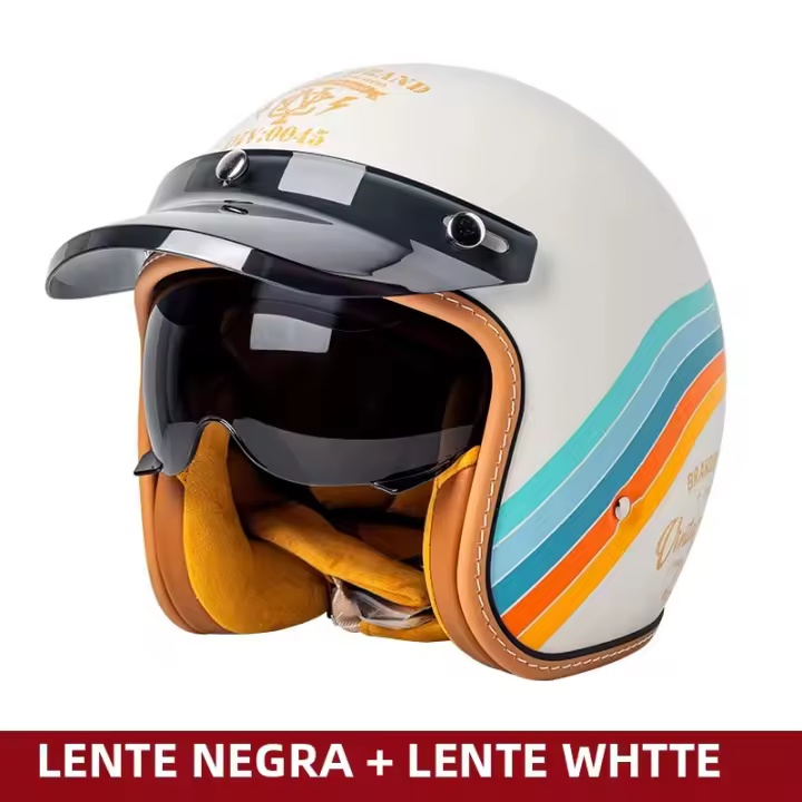 Casco De Motocicleta Retro Mitad Para Caballeros Y Damas Estilo Americano Para Harley Cruiser Peso 1970G Material ABS - 1