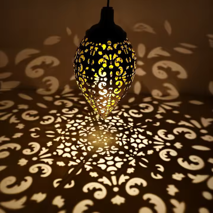 Lámpara Solar De Jardín En Forma De Gota De Agua De Hierro Decoración De Fiestas Metal Cutout Diseño Auto-contenida Sin Certificación Origen China - 1