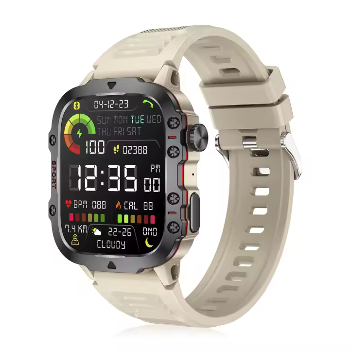 DAM Smartwatch QX11 outdoor. Llamadas Bluetooth, notificaciones push, más de 100 modos deportivos. Monitor cardiaco y O2. 5x1,2x4,3 Cm. - 1
