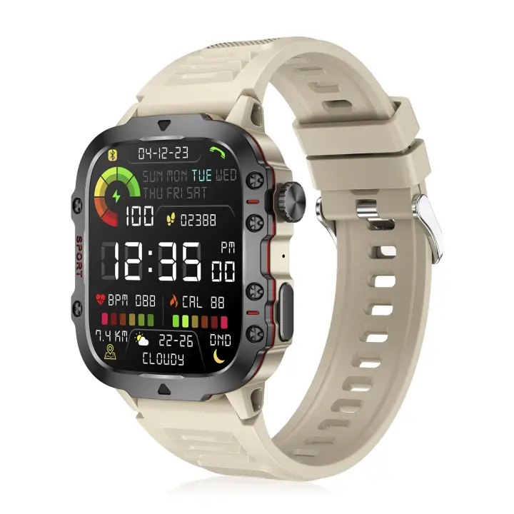 DAM Smartwatch QX11 outdoor. Llamadas Bluetooth, notificaciones push, más de 100 modos deportivos. Monitor cardiaco y O2. 5x1,2x4,3 Cm. - 1