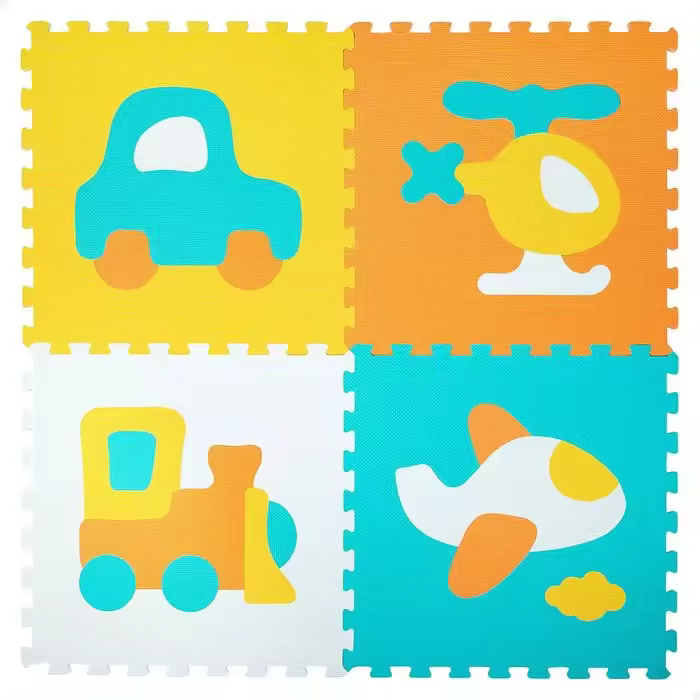 COLORBABY PACK 4 PZAS PUZZLE EVA 118X118CM - VEHICULOS GENIAL BABY PACK 60x60x4 Cms. - 1