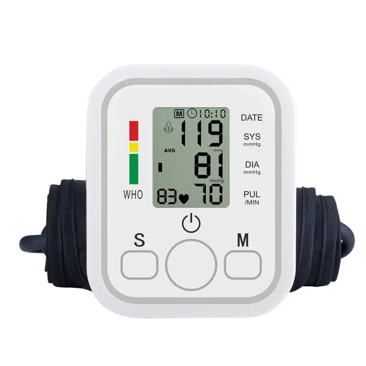 Tensiómetro de Brazo digital, Medida precise de la presión arterial y El Pulso, Detector Electrónico de frecuencia Tarjeta con brazalete 22-36cm,2X99 Memory Adecuado para uso doméstico: USB o Katería enchufable - 1