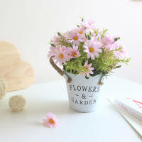 Maceta De Flores Artificiales Estilo Vintage Para Decoración De Oficina Y Hogar Rosa Roja Flor Artificial Potted Plant - details 6