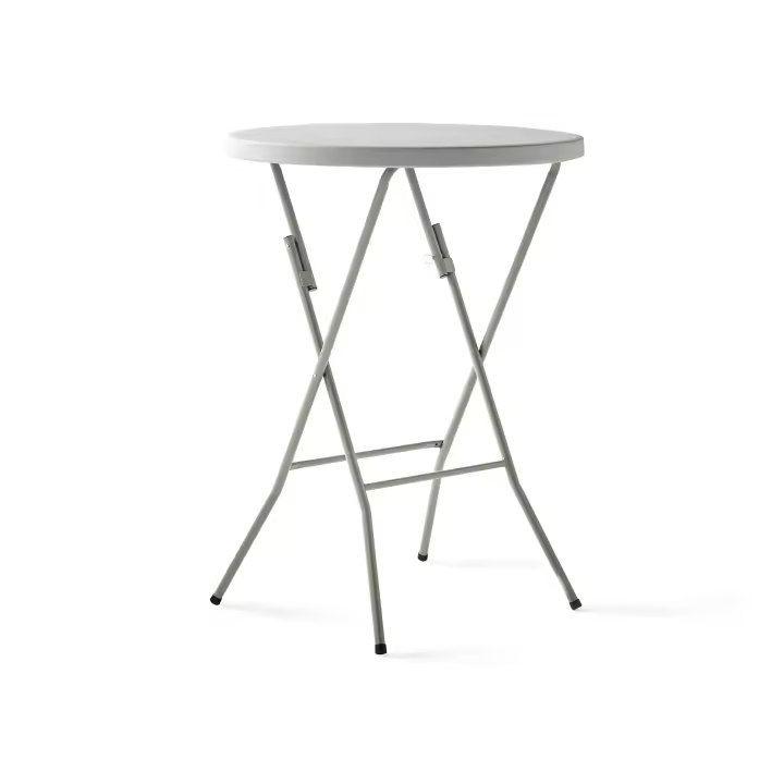 KG KITGARDEN - Mesa Plegable Portátil Multifuncional, Ø80x110cm, Blanco - 1