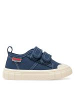 Garvalín Barefoot zapatillas deportivas de lona respetuosas con velcro color marino mod. 252381-A089 en azul marino - details 3