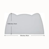 Alfombrilla De Alimento Para Perros De Silicona Antideslizante Accesorios Para Comer Y Beber Para Mascotas Tamaño 46x24cm Colores Gris/Azul/Rosa - details 14
