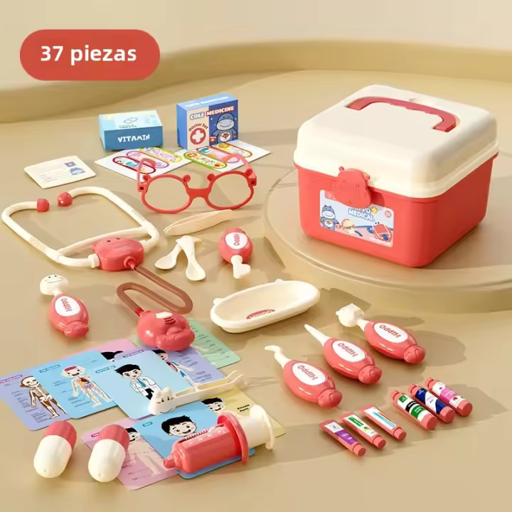 Juego De Película De Médico Para Niños Con Caja De Almacenamiento Set De Dentista Juguete De Hospital Para Niñas Regalo Para Niños Pretend Play Unisexo - 1