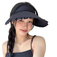 Sombrero De Verano En Seda Helada Para Mujer Con Alas Grandes Y Encaje Protección Solar Transpirable Y UV Resistente - details 8
