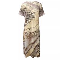 Vestido Largo Elegante Para Mujer Con Estampado Allover Manga Corta Y Rotura Para Primavera Verano Vestido De Fiesta Casual - details 25