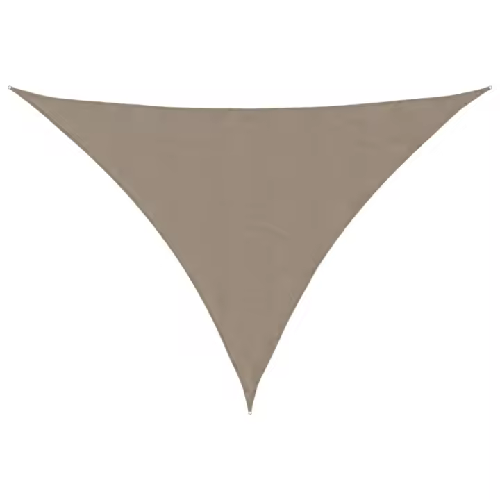 Toldo de Vela Oxford de lona triangular gris taupe 3,5x3,5x4,9 M - 1