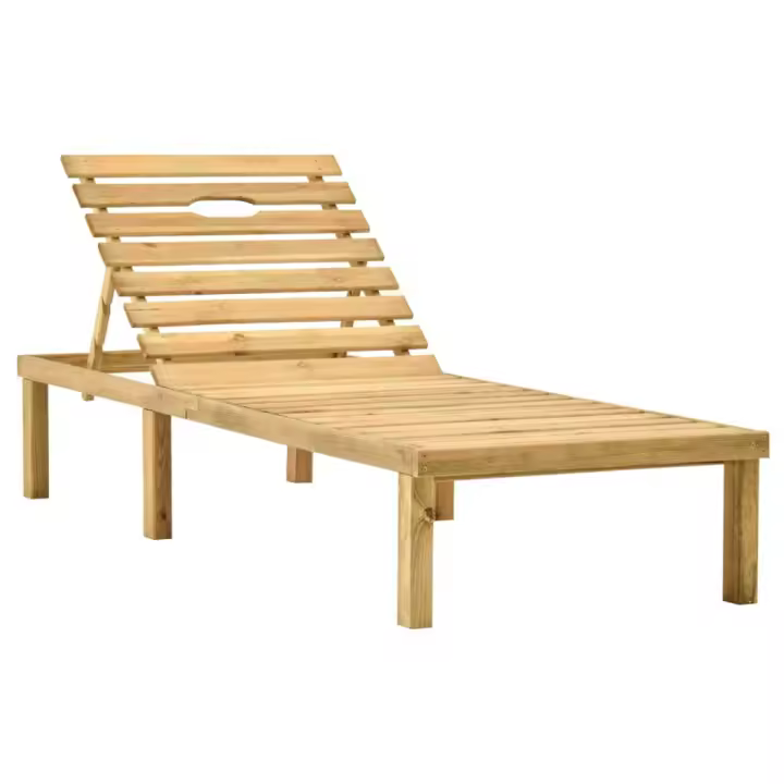 vidaXL Tumbona de jardín de madera de pino impregnada en modelo Con mesa/Sin mesa | estructura resistente ideal para salón dormitorio o estudio - 1
