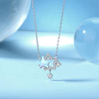 Collar De Estrella Doble Con Diamantes Huecos Para Mujer Diseño De Cadena Para El Collar Bone Regalo De Fiesta De San Valentín Joyería De Moda - details 5