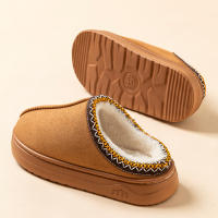 Zapatillas De Invierno Para Hombre Confort Interior Antideslizante Suave Exterior Peluche Cálido Zapatos De Casa Para Parejas - details 5