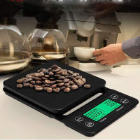 Báscula De Cocina Digital Electrónica Portátil Con Timer De Precisión Alta Para Café Y Sopas LCD Escala De Derrame 5kg 0.1g - details 1