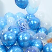 Globos azules y Blancos, juego de 60 Globos Celestes y Blancos con conceti Azul y Globos Azules metalizados - details 2