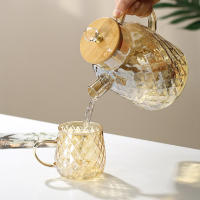 Hervidor De Té De Vidrio Con Tapa De Bambú Y Filtro Desmontable Cuerno De Champaña Para Té En Hoja Suelta Y Té De Flores 0.8/1.5/1.8L - details 6
