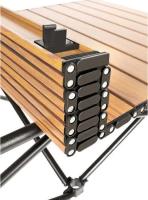 Mesa plegable de madera camping 93x55x55 cm Mesa de camping portátil, mesa de playa plegable con bolsa de transporte, mesa plegable de aluminio, para playa, barbacoa, picnic, cocina, festival, interior, oficina, latón - details 6