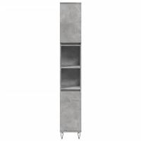 vidaXL Armario de baño madera contrachapada gris hormigón 30x30x190 cm - details 2