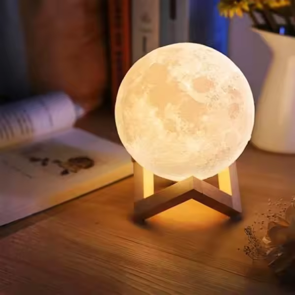 Lámpara - Lámpara de Luna 15 cm / Lámpara de Noche - Lámpara de Luna - Color Ajustable Multicolor - 1