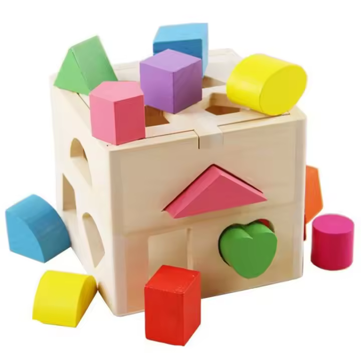 Cubo clasificador de formas | Rompecabezas | Juguetes para niños | Juguete de desarrollo | Clasificador de formas para niños | Juguete Montessori | Juguetes para niños de 2 años | Regalo - 1
