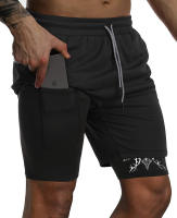 Shorts De Entrenamiento Para Hombres Con Estampado Cristianos 2 En 1 Para Correr Y Gimnasio Con Bolsillo Para Teléfono Y Anillo De Toalla - details 11