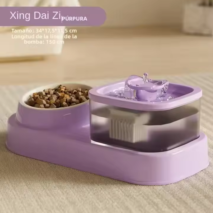 Fregadero De Agua Para Gatos Con Filtro Automático 2 En 1 Silencioso Dispensador De Agua Para Mascotas Accesorios Para Alimentadores De Gatos - 1