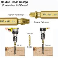 Juego De Extraedores De Tornillos Dañados Herramienta Doble Para Remoción De Tornillos Rotos Y Estriados Fácil Salida Desmontaje De Estudios Y Dientes Demolición Remover - details 2
