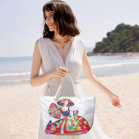Bolso de playa plegable grande con cremallera con diseño de La Menina Bolso de hombro ligero y duradero con monedero incluido, ideal para compras, camping y viajes, diseño de hojas tropicales impreso, múltiples colores disponibles - details 1