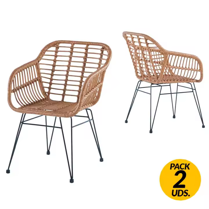 Pack de 2 sillones multiusos Bombay uso interior/exterior marrón Adec - 1