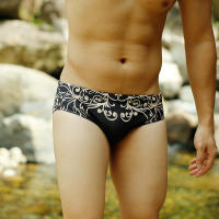 Bragas Sexys De Natación Estampadas Tiras De Estiramiento Trousers De Playa Deportivos Para Hombres Verano Push-up Con Relleno - details 2