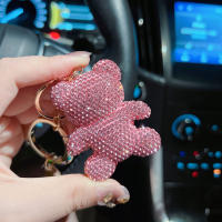 Llavero De Muñeco De Oso De Amor Con Diamantes Cerámica Y Metal Grande En Forma Circular Regalo Pequeño Para Niñas - details 13