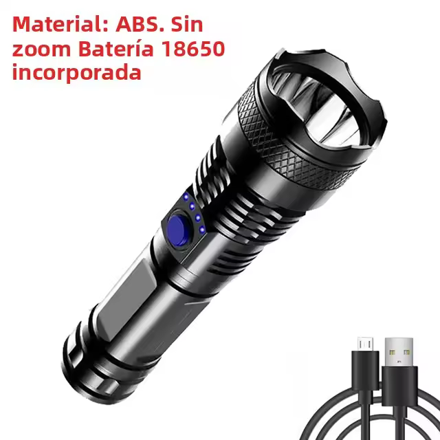 Linterna Táctica Recargable XHP70 Super Potente Con Foco Variable 30W Torcha Larga Distancia Para Camping Emergencias Resistente Al Agua Y Choques - 1
