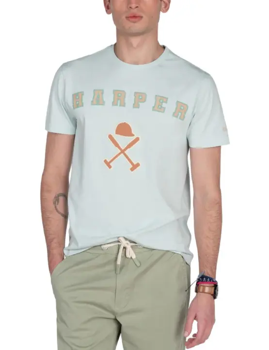 Camiseta Harper&Neyer Retro tuquesa manga corta para hombre - 1