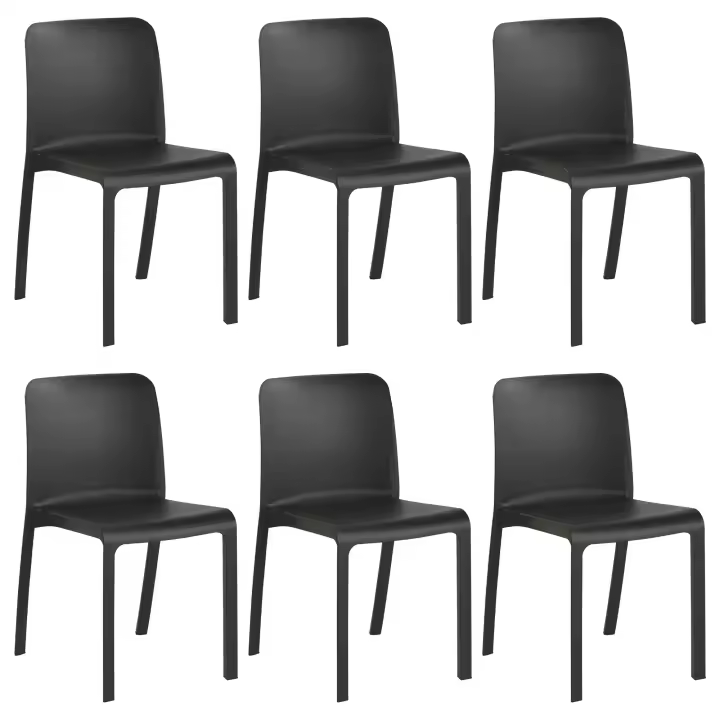 Shaf Set 6 Sillas Grana Antracita para Exterior Apilables - 1