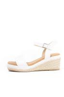 Lyla Wang Sandalias doradas mujer cuña mediana de espartos con plataforma - details 15